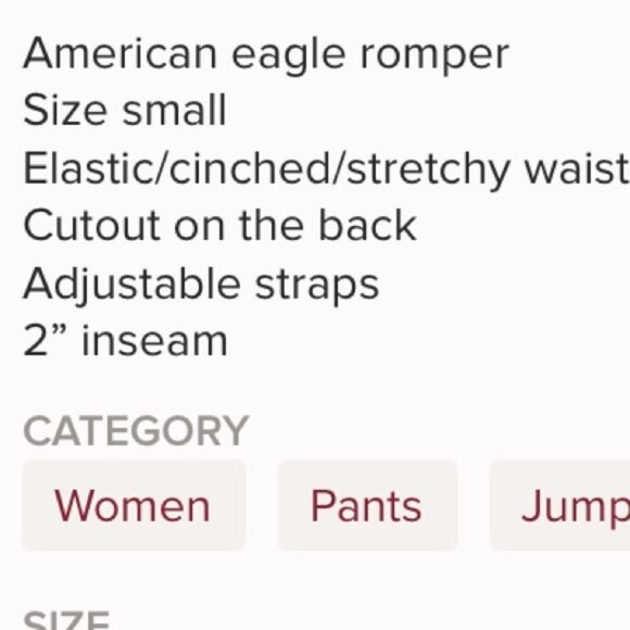 American Eagle boho shorts romper. Small - Picture 6 of 6